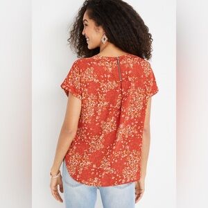 Maurices Women’s blouse Delton floral zipper back Zise X-Large